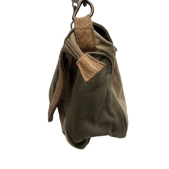 Myra Bag Classic Upcycled Canvas & Leather Messenger Bag - Picture 2 of 10